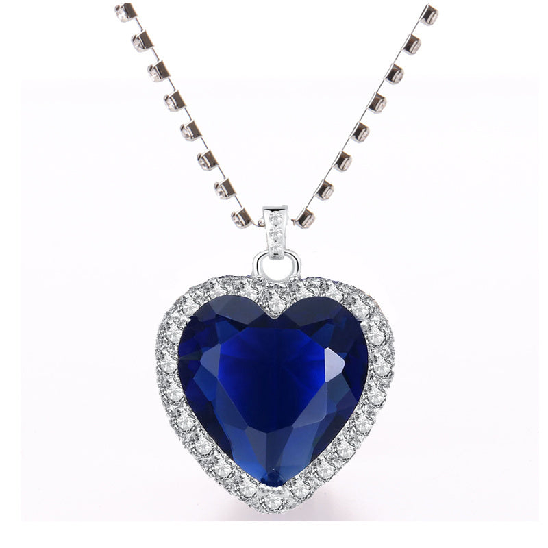 Ocean Heart Blue Love Pendant Necklace Clever