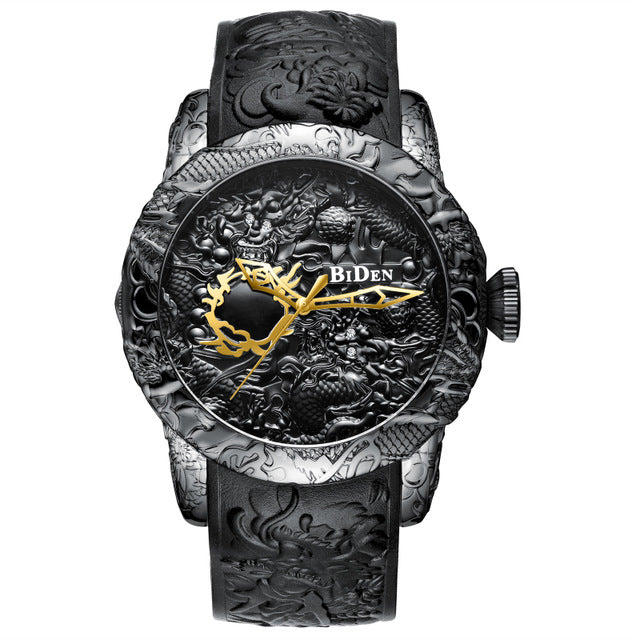 Dragon pattern mechanical watch