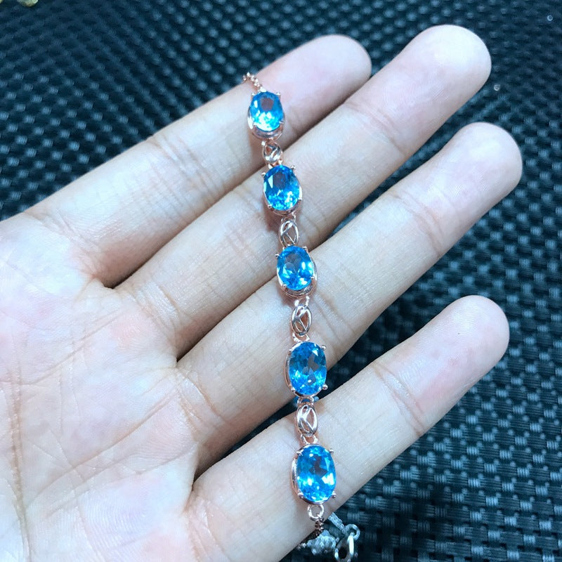 Natural topaz bracelet