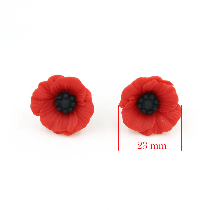 Resin Poppy Flower Anti War Commemorative Brooch