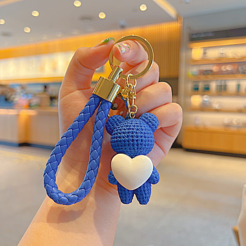 Cartoon Love Heart Little Bear Doll Keychain Internet Celebrity Cute Pendant