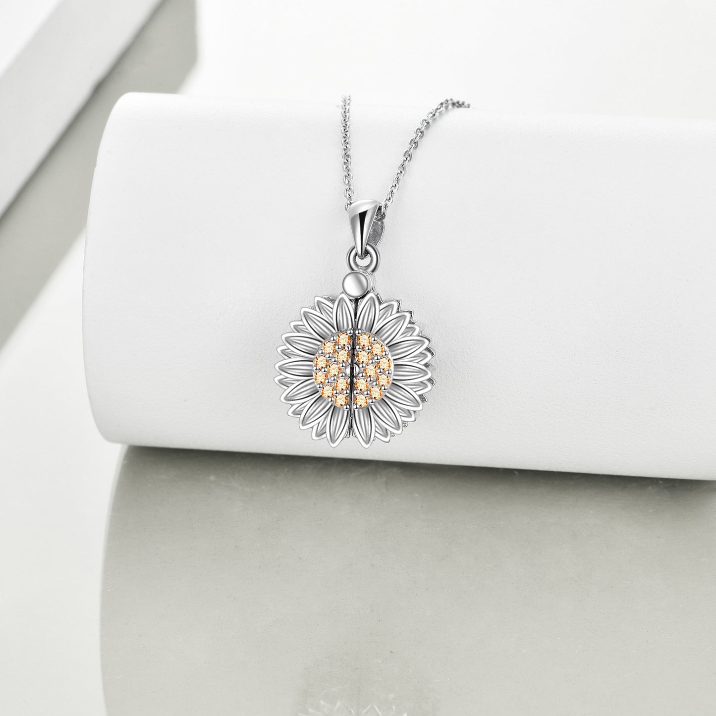 You are My Sunshine Necklace Sterling Silver Sunflower Necklace For Women Urn Necklace