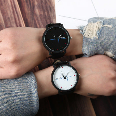 Creative simple ECG pattern trend belt lovers men and women students watch Fashion casual quartz watch