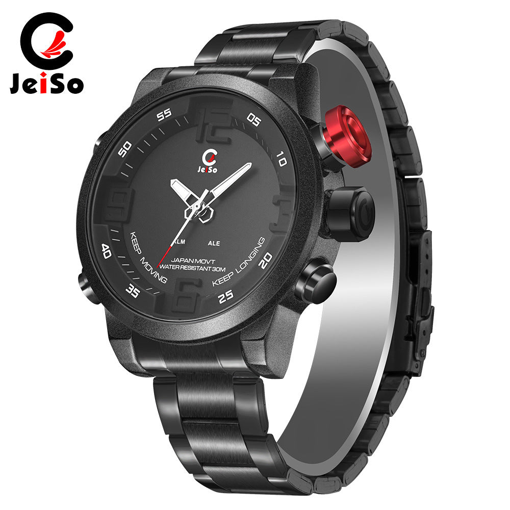 Multifunctional LED dual display waterproof sports watch