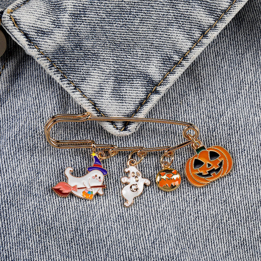 Halloween Funny Pumpkin Brooch Cartoon