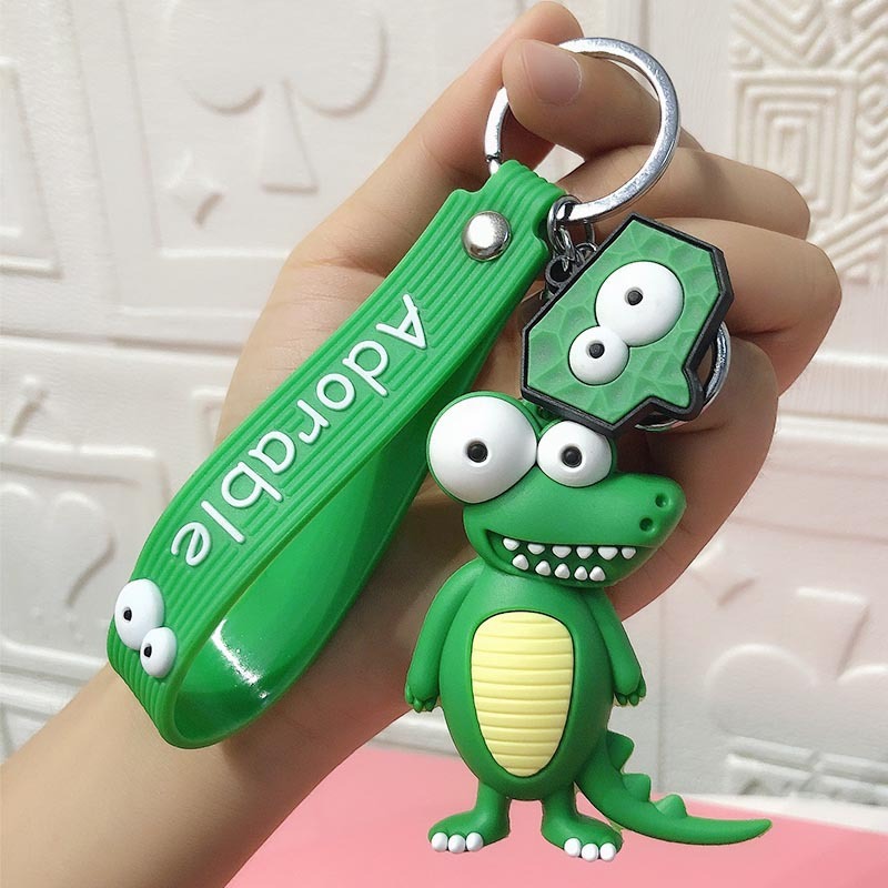 Funny Ugly Cute Eye-Eyed Elephant Keychain Cute Cartoon Epoxy Eye-Eyed Cow Car Key Chain Ring Bag Pendant