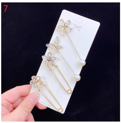 Brooch Pin Overalls Waist Opening Pearl Pin Buckle Clothes Fixed