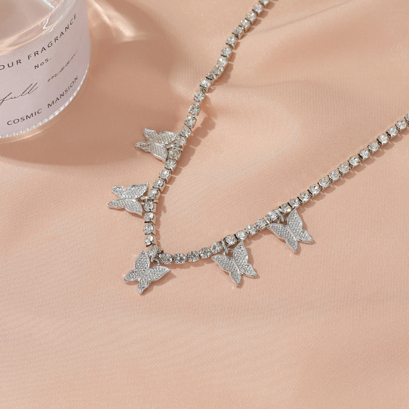 Simple Temperament Claw Chain Tassel Foot Decoration Fashion Beach Creative Rhinestone Butterfly Anklet