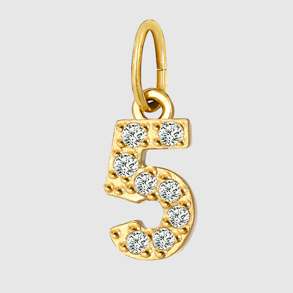 Full Diamond Stainless Steel Ornament Accessories Letter Number Pendant Diy