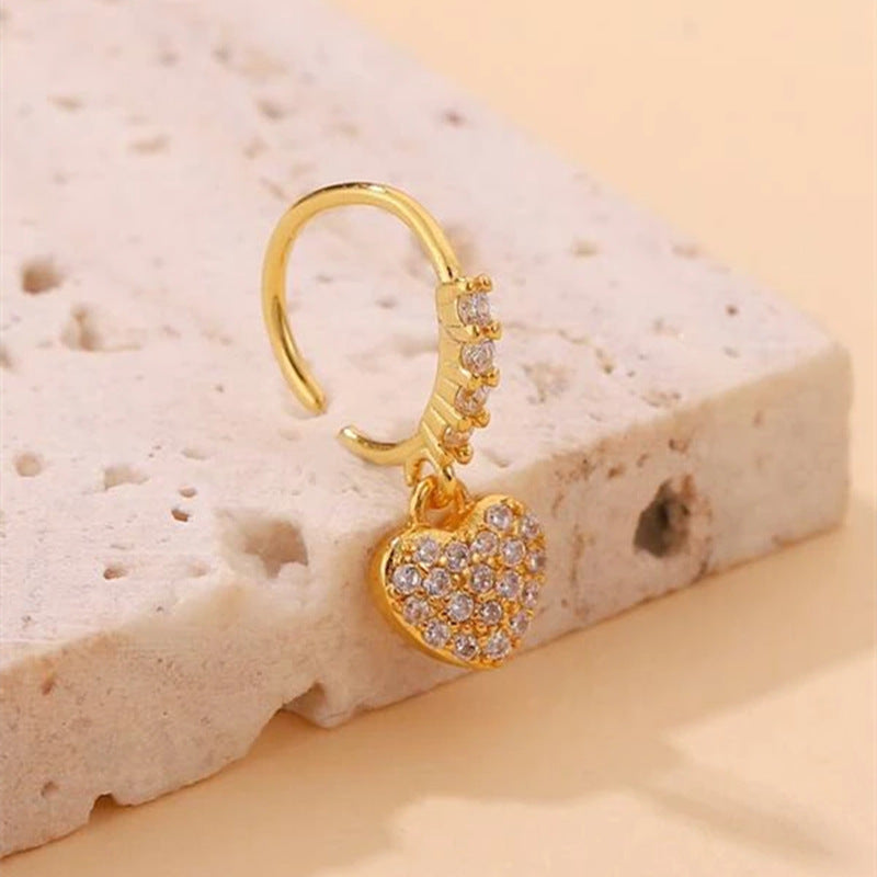 Hollow Cubic Zirconia Pendant Nose Ring