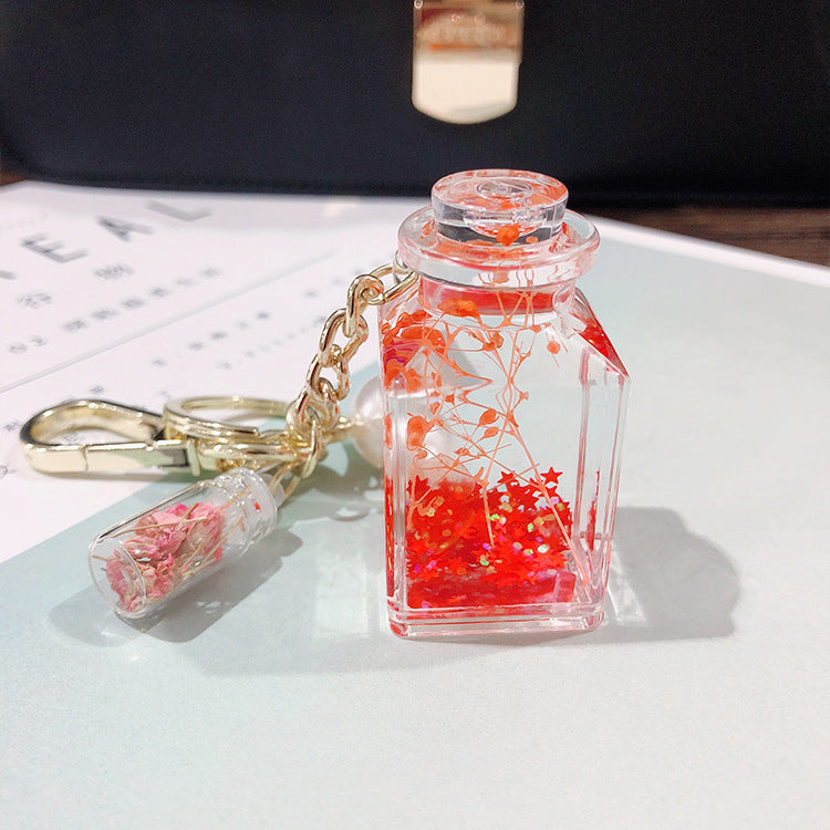 Creative Quicksand Keychain Women's Perfume Bottle