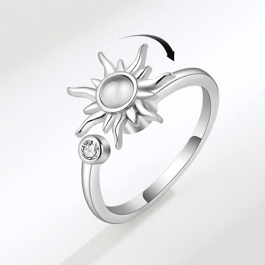 Rotating Sunflower Relief And Anti-Stress Ring Jewelry