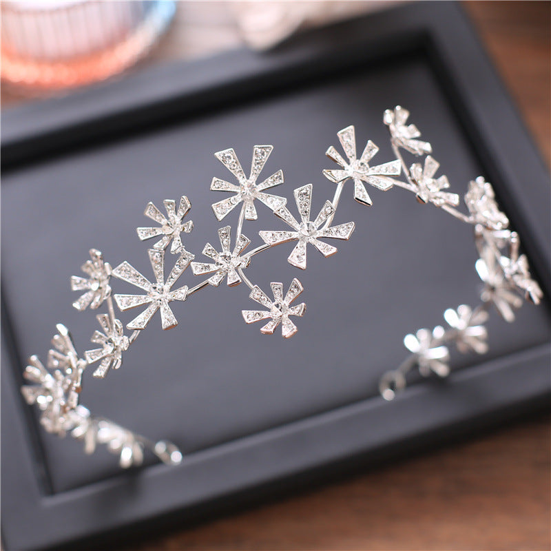 European sweet Bride Wedding Hair headdress wedding diamond wedding dress with snow hair hair accessories