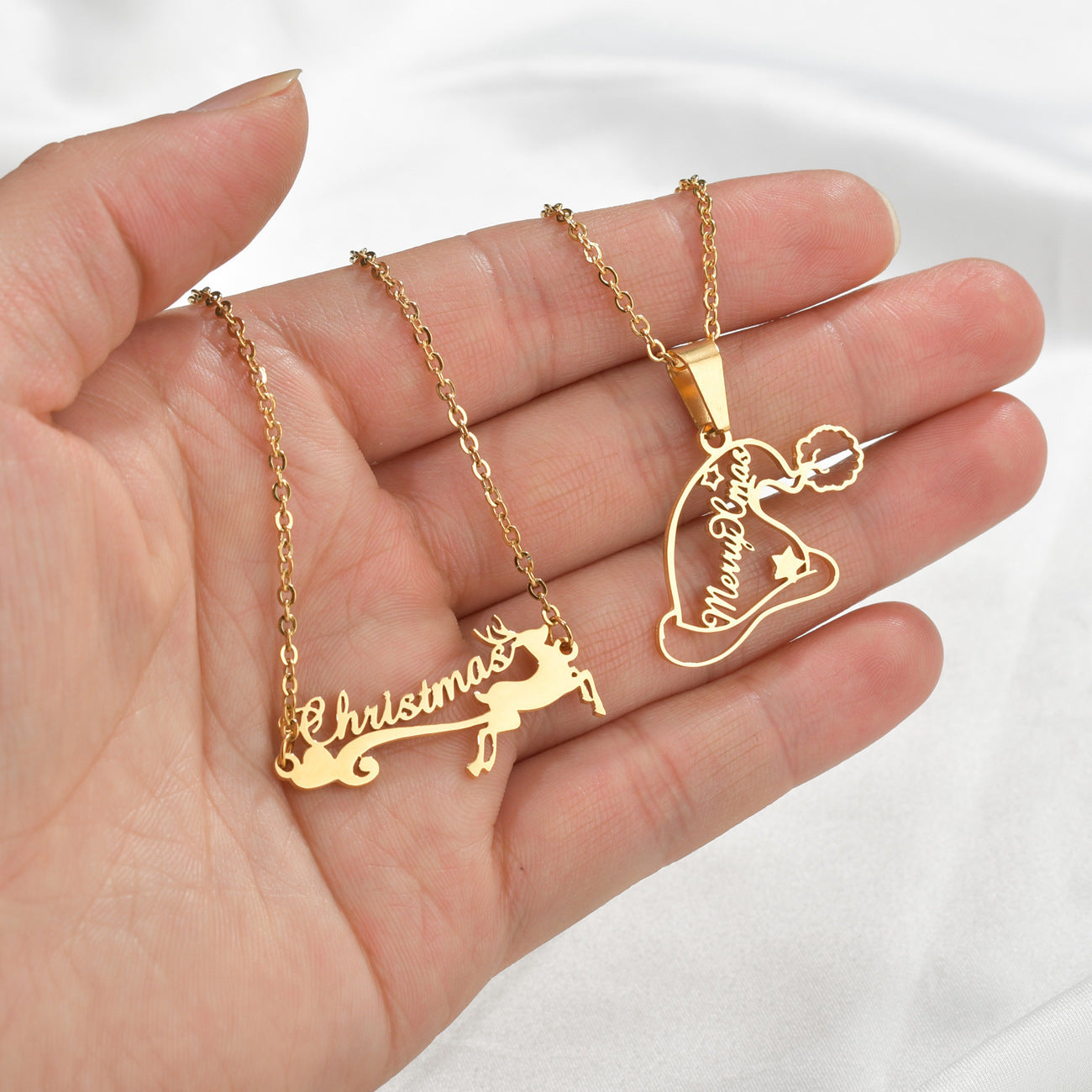 Stainless Steel Children Cartoon Hand Drawn Doodle Name Necklace