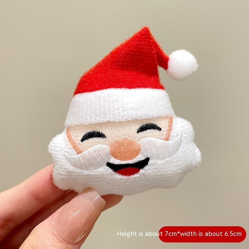 Cartoon Cute Santa Claus Brooch Christmas Festival Accessories