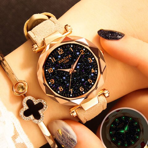 Mode Frauen Uhren 2021 Beste Verkaufen Star Sky Zifferblatt Uhr Luxus Rose Gold frauen Armband Quarz Handgelenk Uhren Neue dropshipping