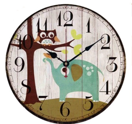 European and American style rustic wall clock owl series wall clock retro wall clock