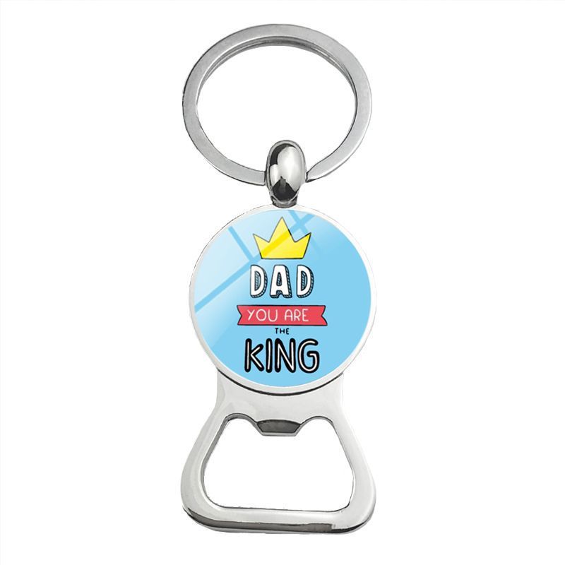 Cute Super Papa Dad Beer Bottle Opener Keychain