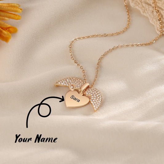 Personalized Zirconia Heart Locket Necklace