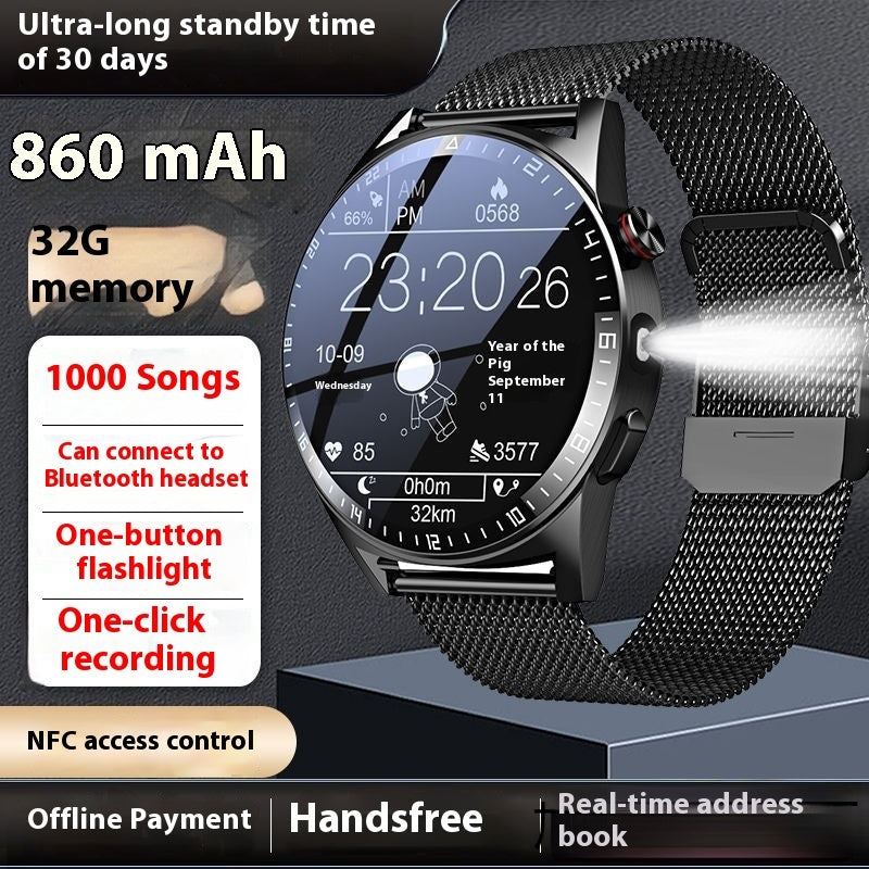 Ultra-long Standby Smart Watch with Bluetooth Calling & Flashlight