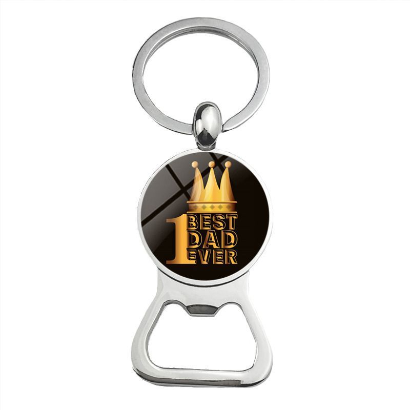 Cute Super Papa Dad Beer Bottle Opener Keychain