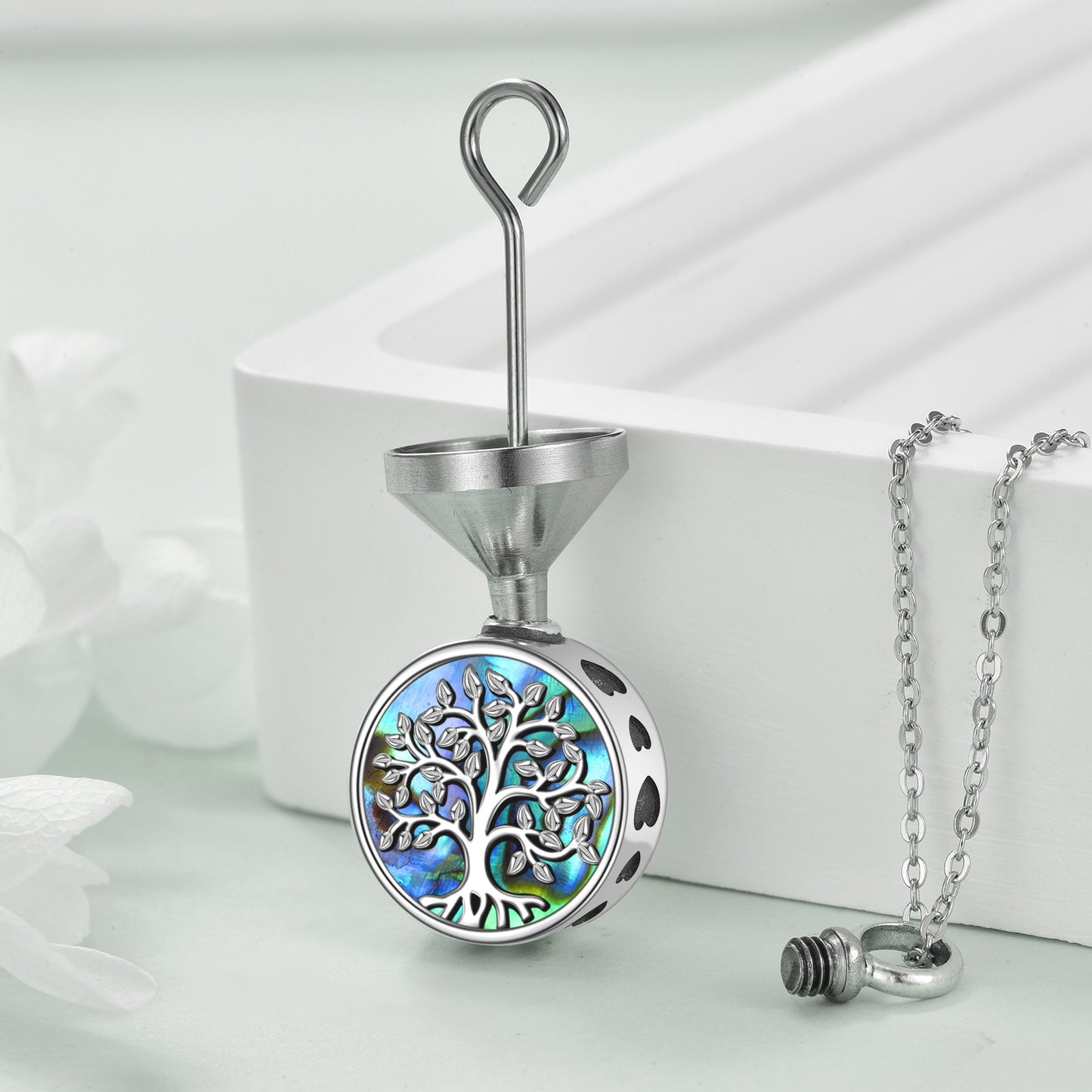 Sterling Silver Tree of Life Urn Necklaces for Ashes Cremation Jewelry