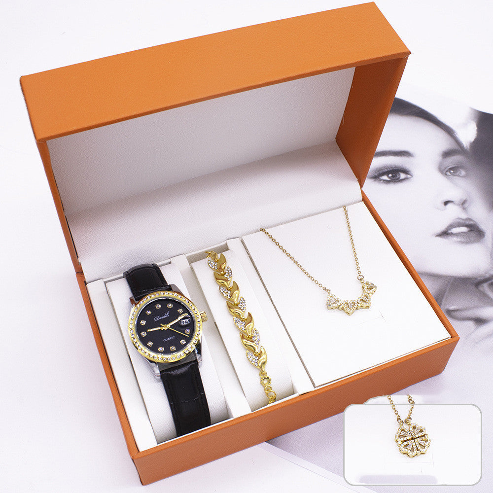 Watch Women New Gift Set Necklace Bracelet Three-piece Set