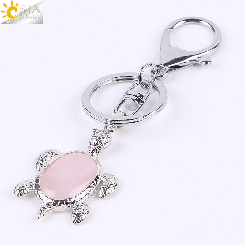 Natural Stone Crystal Key Chain