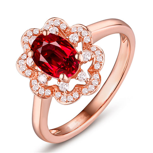 Hot silver ring engagement ring high-end ruby ring rose gold ring jewelry