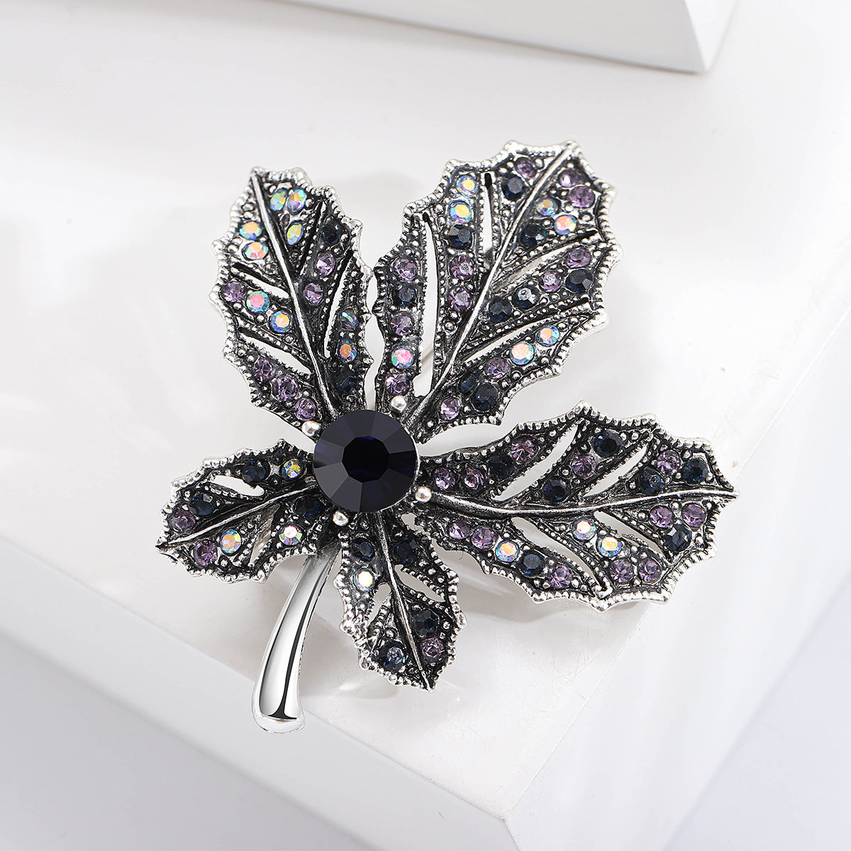 Women's Alloy Plant Diamond Maple Brooch