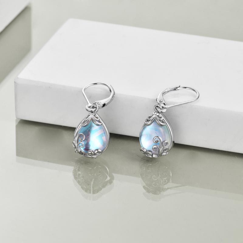 Filigree Teardrop Drop Dangle Earrings Leverback Earrings as Gifts for Women