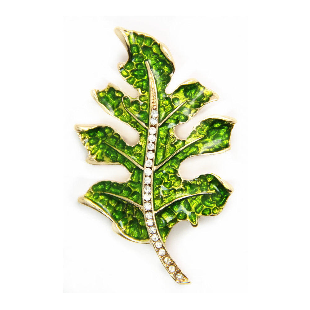 Transparent oily maple leaf brooch