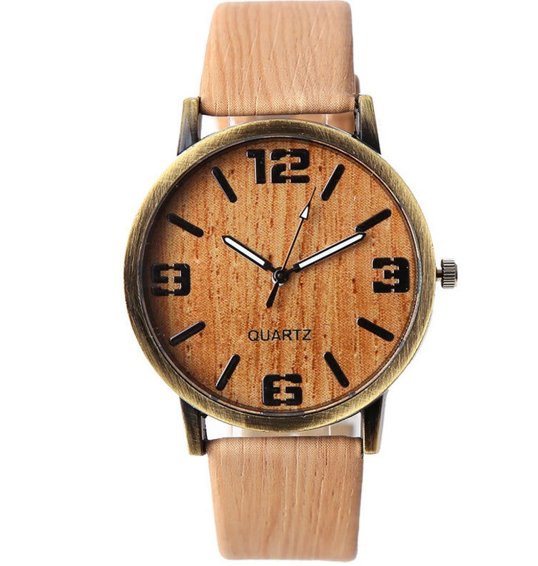 Wood Grain Style Quartz Wrist Watch