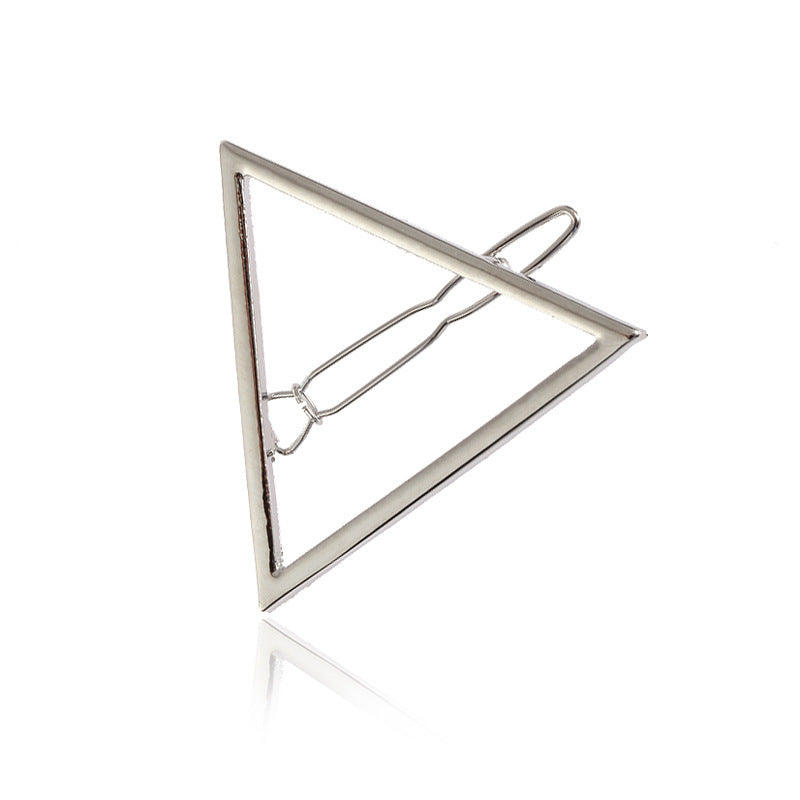 Geometric Triangle Metal Hair Clip Moon Bangs Clip