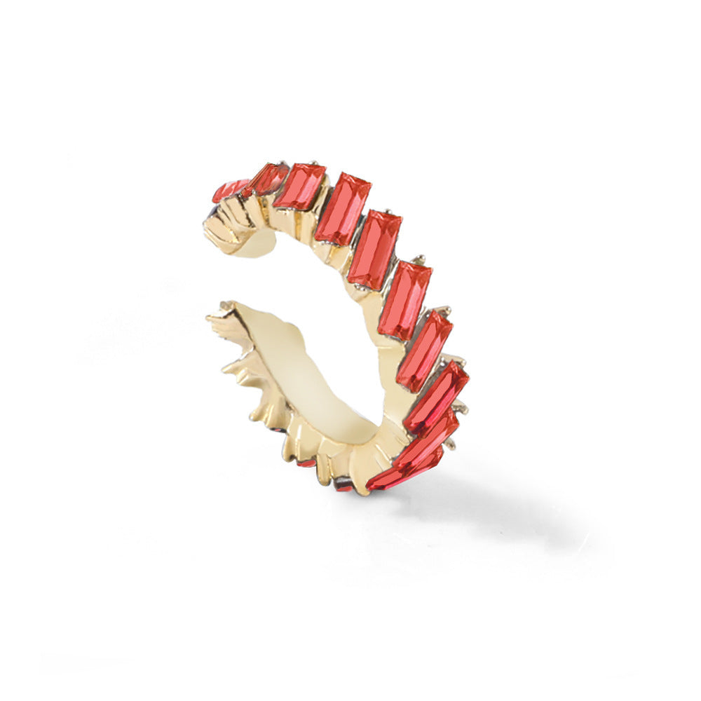 Multicolor C-Shape Gold Plated Earrings