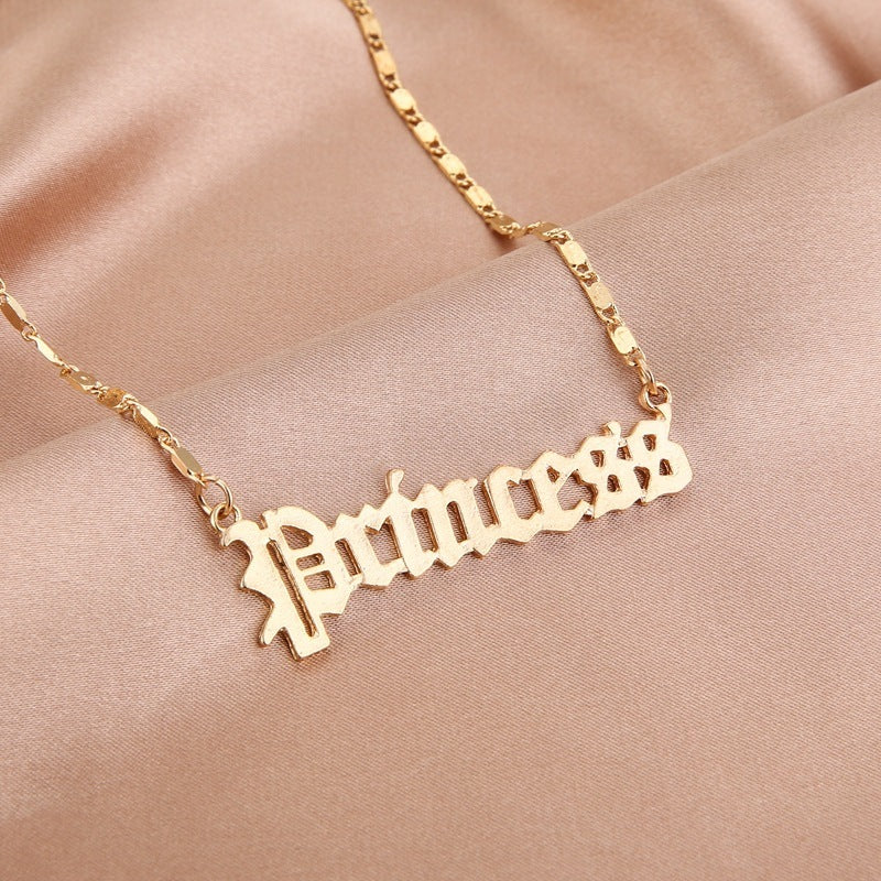 Gold Letter Angel Necklace