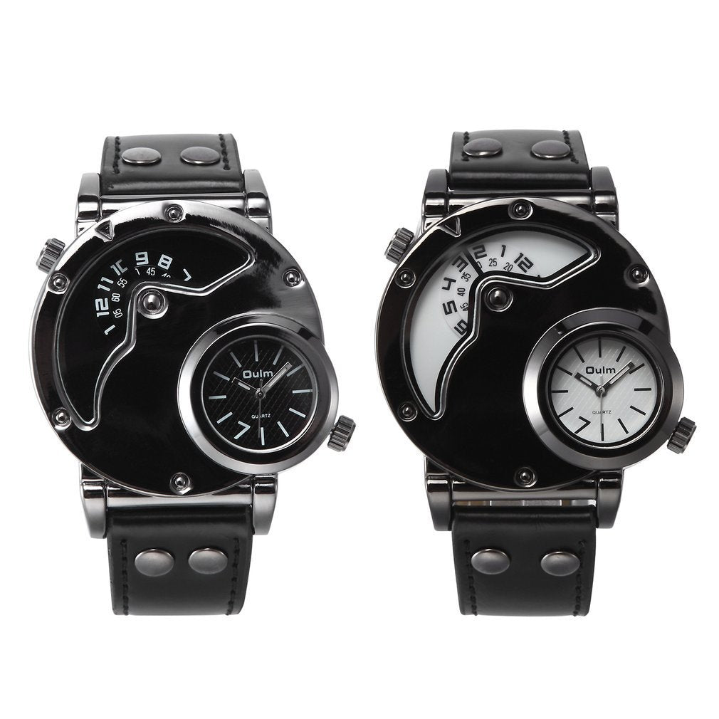 OULM dual time zone quartz watch