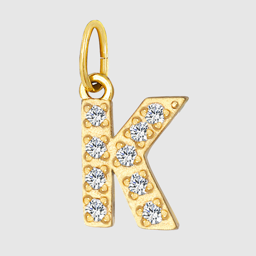 Full Diamond Stainless Steel Ornament Accessories Letter Number Pendant Diy