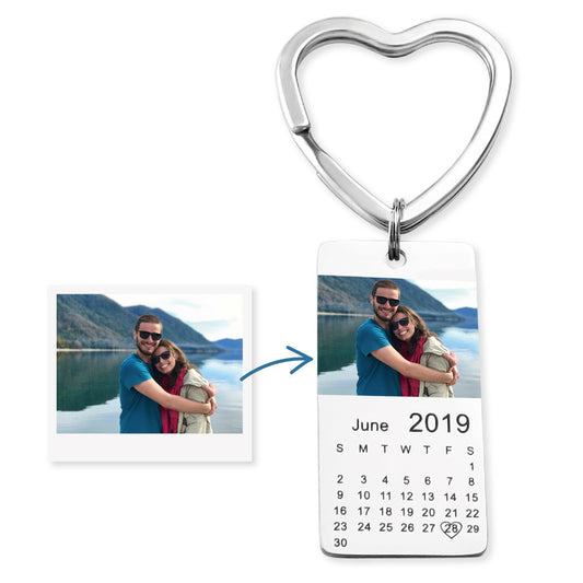 Photo anniversary custom keychain