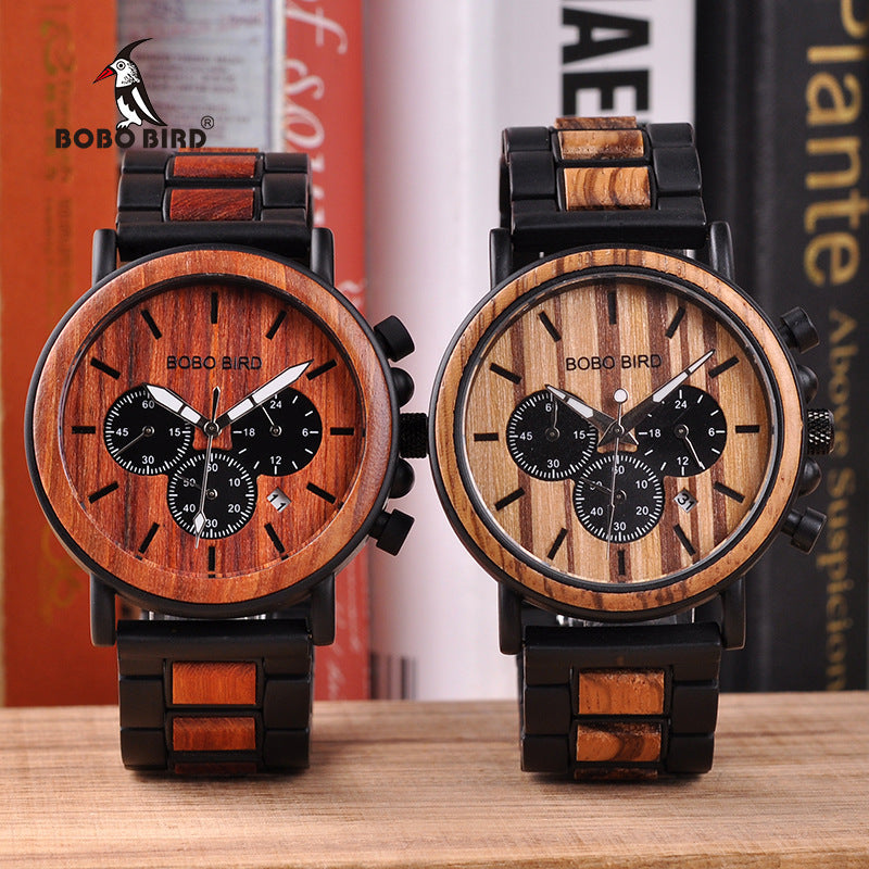 BOBO BIRD Wooden Men Watches Relogio Masculino Top Brand Luxury Stylish Chronograph Military Watch A Great Gift for Male OEM