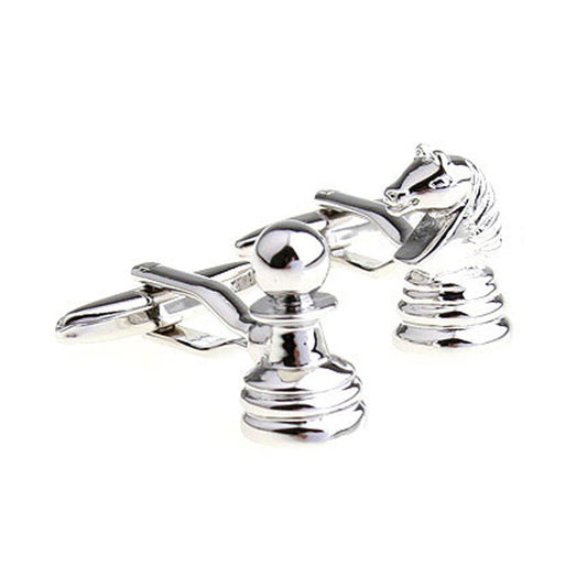 Men Gentleman French Chess Cufflinks