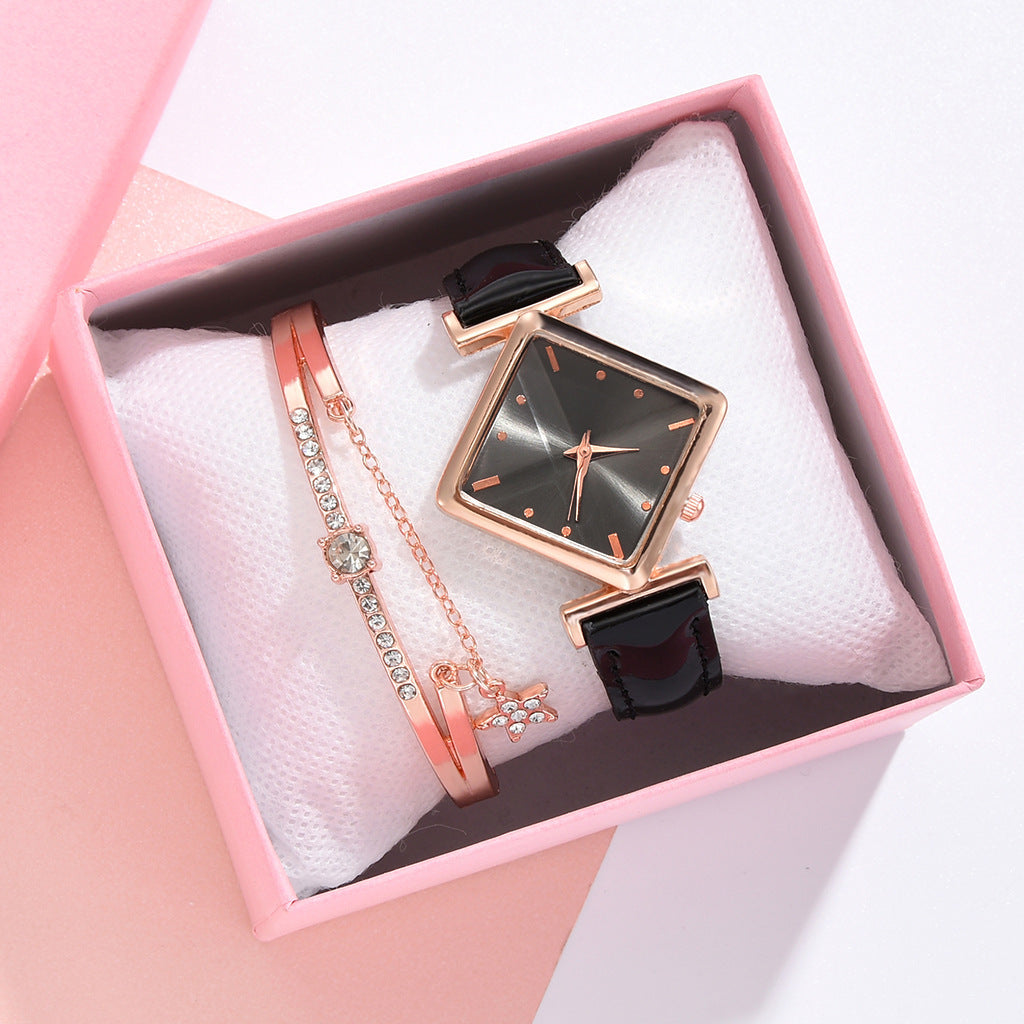 Square head quartz watch set