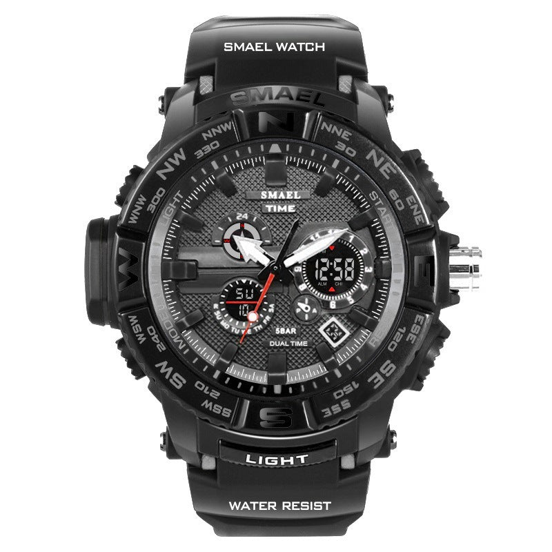 Waterproof And Shockproof Dual Display Luminous Watch