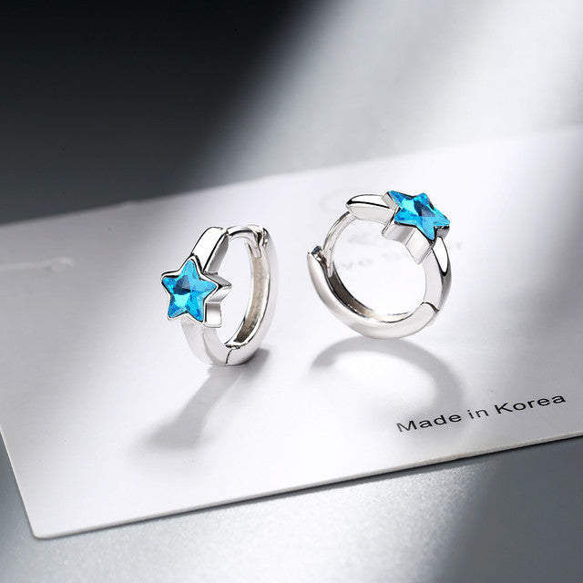 Blue Five-pointed Star Ear Buckle Clavicle Chain