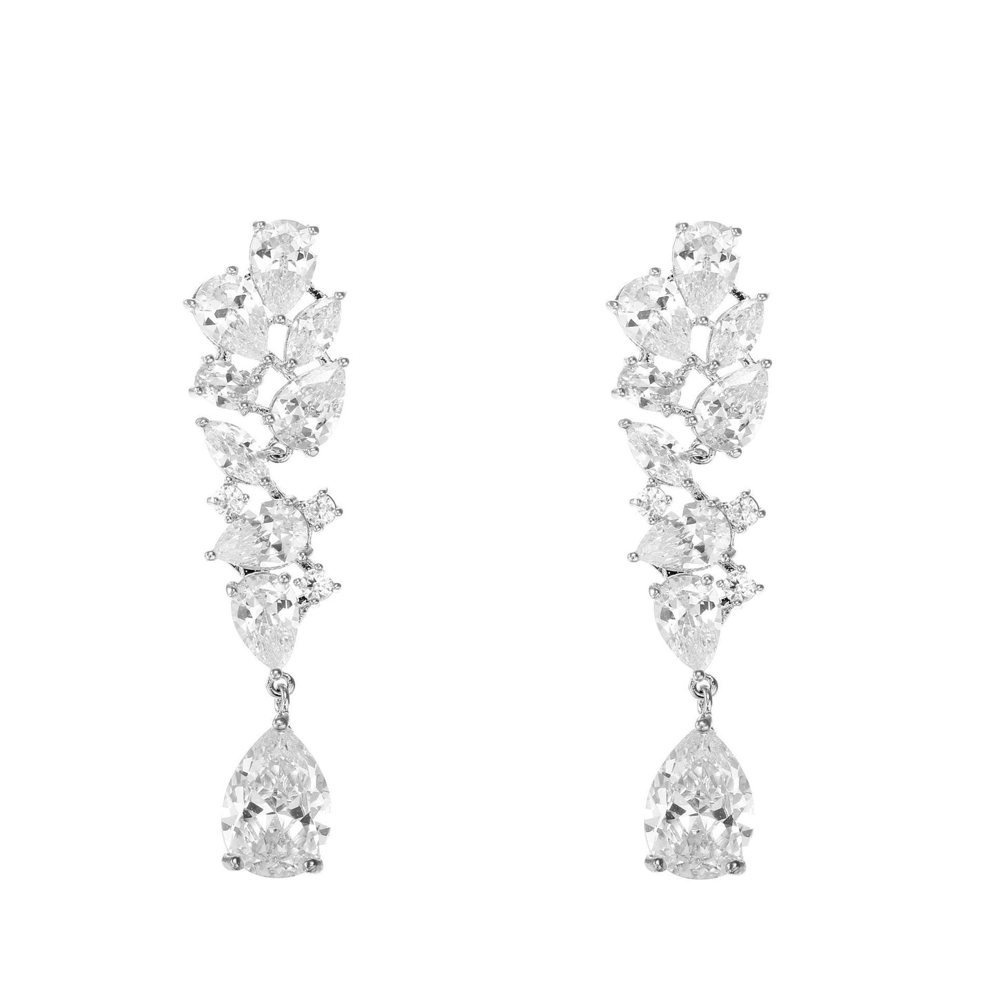 Bridal Zircon Necklace Two-piece Earrings Set