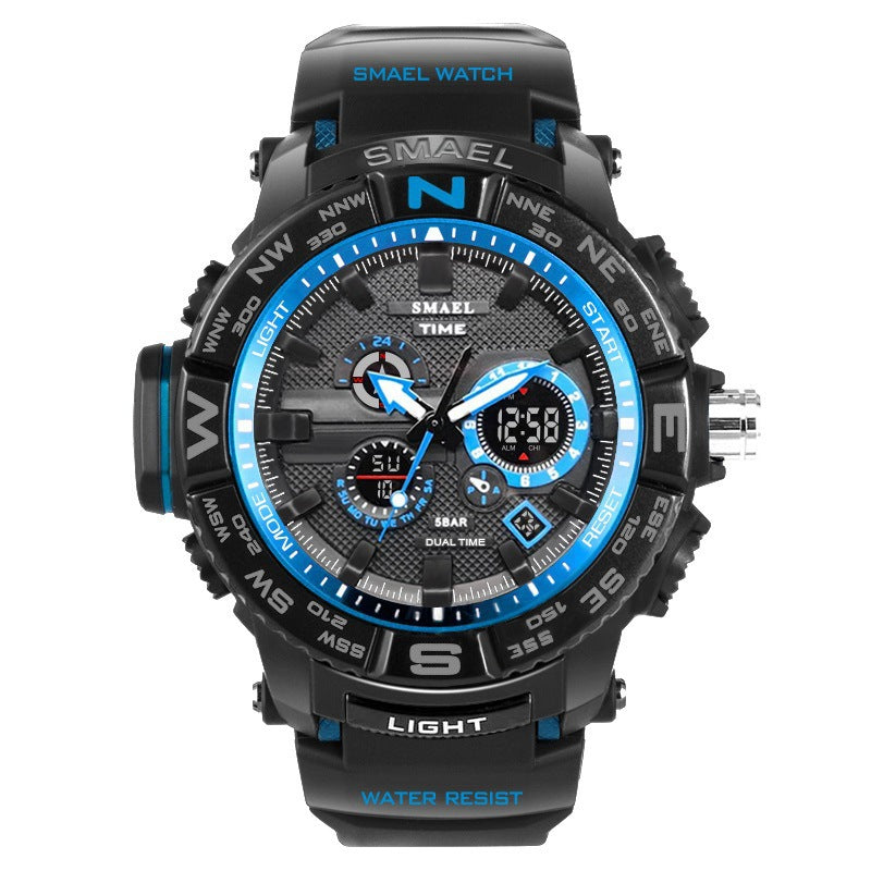Waterproof And Shockproof Dual Display Luminous Watch