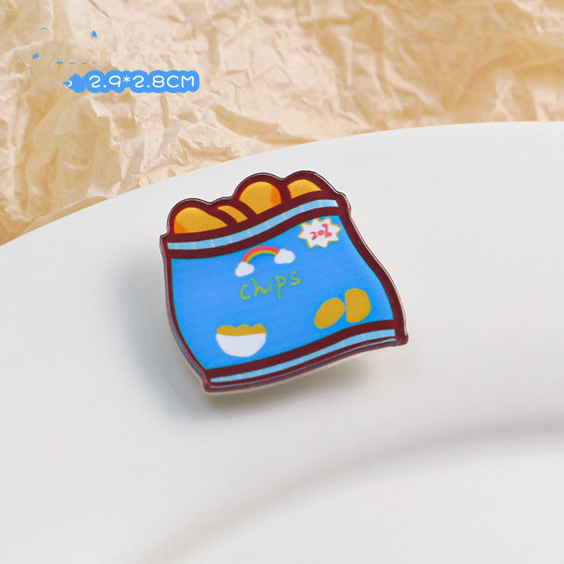 Cartoon Acrylic Brooch Cute Decorative Accessories