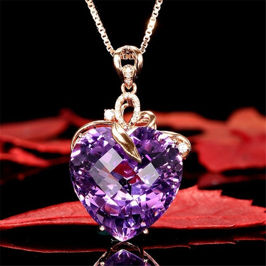 Heart-shaped amethyst pendant