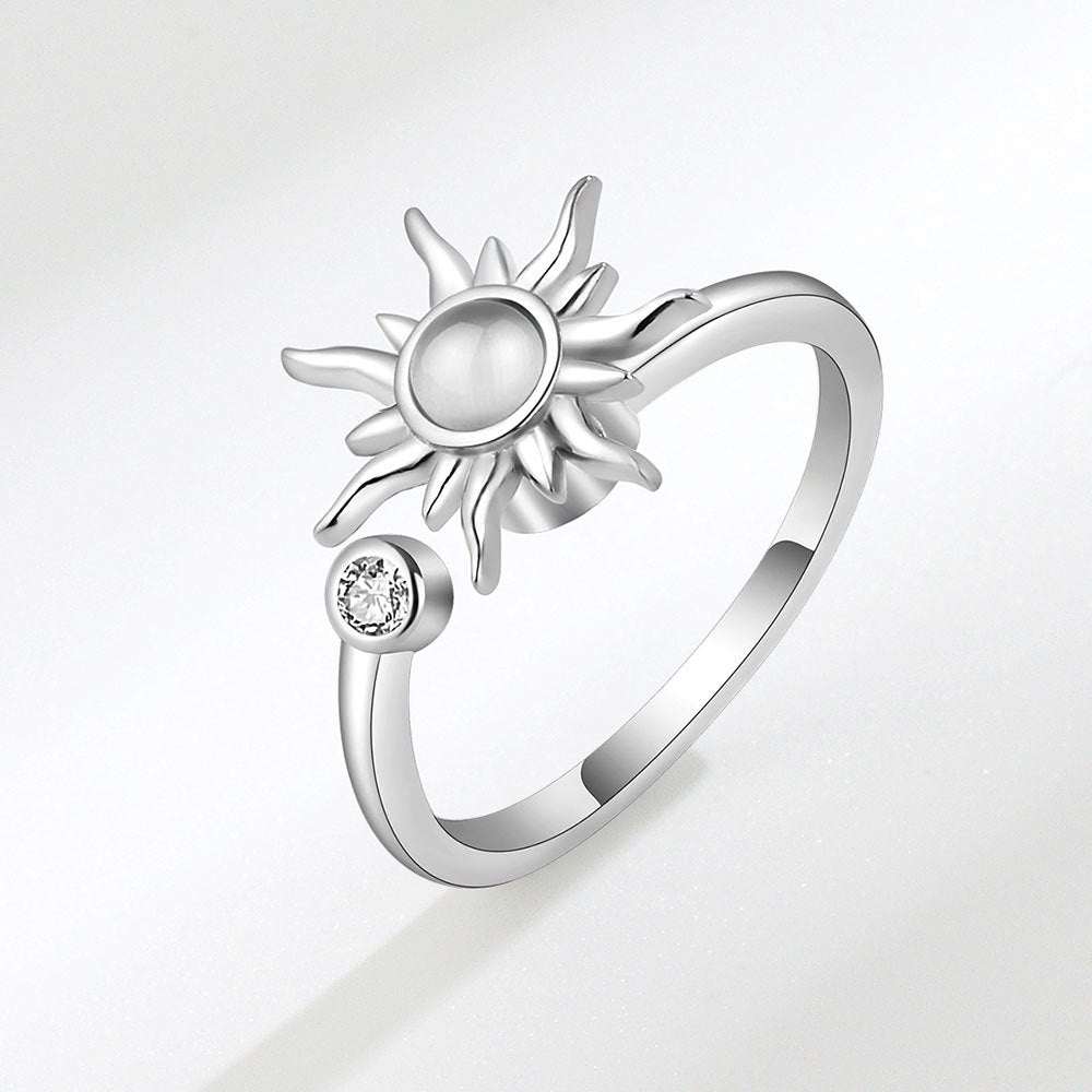 Rotating Sunflower Relief And Anti-Stress Ring Jewelry