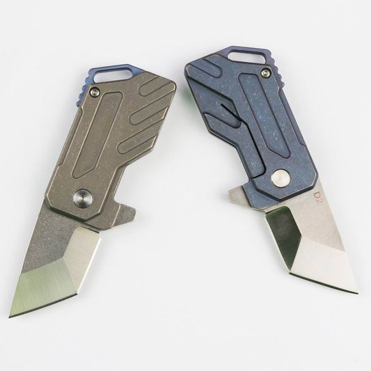 Titanium Mini Pocket Knife Tank EDC Carry Camping Knife Key Chain